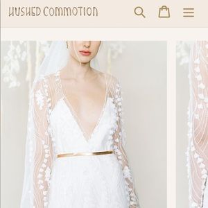 Hushed Commotion Bridal Belt Gold Leather Sash